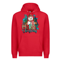 Red merry christmas snowman Premium Hoodie - MaliasSmallBusiness