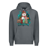 Rock merry christmas snowman Premium Hoodie - MaliasSmallBusiness
