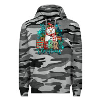 Slate Camo merry christmas snowman Premium Hoodie - MaliasSmallBusiness