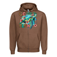 Chestnut go with the flow floral turtle Zipper Hoodie - Jasminsmagicworld