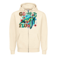 Sandshell go with the flow floral turtle Zipper Hoodie - Jasminsmagicworld
