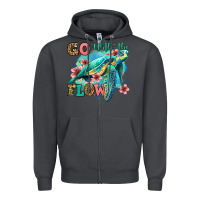 Smoke go with the flow floral turtle Zipper Hoodie - Jasminsmagicworld