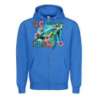 True Royal go with the flow floral turtle Zipper Hoodie - Jasminsmagicworld