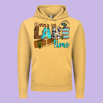 Vintage Hoodie living on lake time