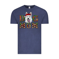 Vintage Denim christmas  white shepherd dog mom Vintage Tee - RanaPortraitStore