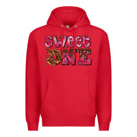 Red sweet one donut Premium Hoodie - AdoDesignShop