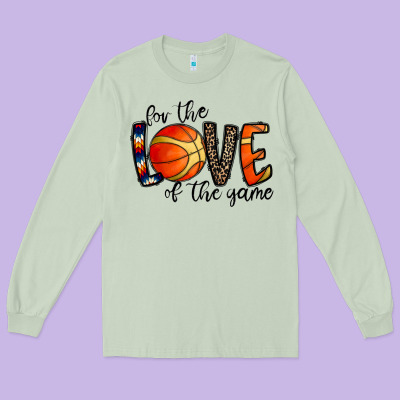 For The Love Of The Game Basketball Long Sleeve Tee Designed By Cowhidedigitalart