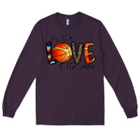 Plum for the love of the game basketball Long Sleeve Tee - CowhideDigitalArt