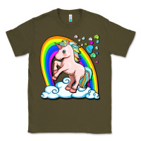 Army Green cute unicorn with rainbow Classic Tee - FaDigitalArtStudio