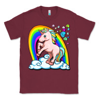 Burgundy cute unicorn with rainbow Classic Tee - FaDigitalArtStudio