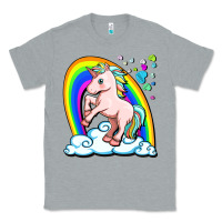 Heather Grey cute unicorn with rainbow Classic Tee - FaDigitalArtStudio