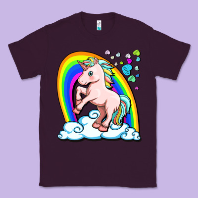 Cute Unicorn With Rainbow Classic Tee Designed By Fadigitalartstudio