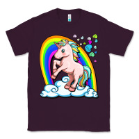 Plum cute unicorn with rainbow Classic Tee - FaDigitalArtStudio