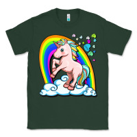 Sports Green cute unicorn with rainbow Classic Tee - FaDigitalArtStudio