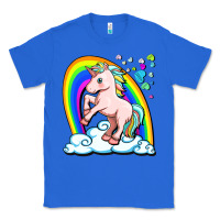 True Royal cute unicorn with rainbow Classic Tee - FaDigitalArtStudio