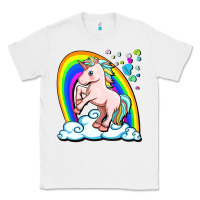 White cute unicorn with rainbow Classic Tee - FaDigitalArtStudio