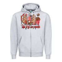 Heather Grey tis the season christmas tree  cake baseball Zipper Hoodie - AdoDesignShop
