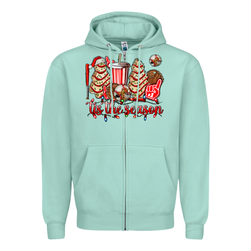 Tis The Season Christmas Tree  Cake Baseball Zipper Hoodie by AdoDesignShop | Teevron