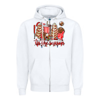 White tis the season christmas tree  cake baseball Zipper Hoodie - AdoDesignShop