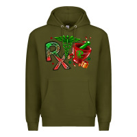 Army Green rx christmas pharmacy Premium Hoodie - MaliasSmallBusiness