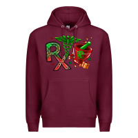 Burgundy rx christmas pharmacy Premium Hoodie - MaliasSmallBusiness
