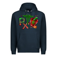 Navy rx christmas pharmacy Premium Hoodie - MaliasSmallBusiness