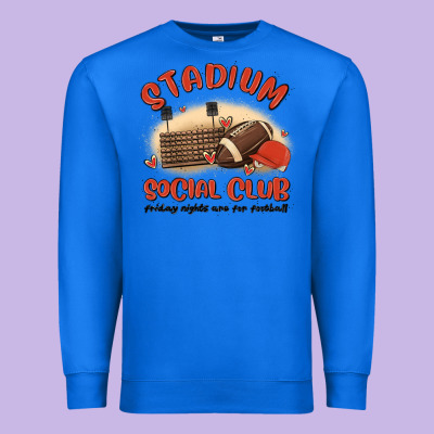 Stadium Social Club Football Premium Sweatshirt Designed By Maliassmallbusiness