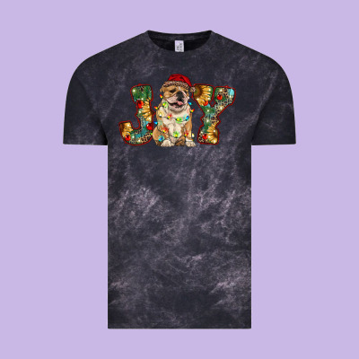 Bulldog Christmas Joy Vintage Tee Designed By Ranaportraitstore