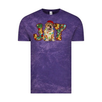 Cloud Purple bulldog christmas joy Vintage Tee - RanaPortraitStore