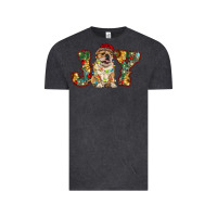 Vintage Black bulldog christmas joy Vintage Tee - RanaPortraitStore