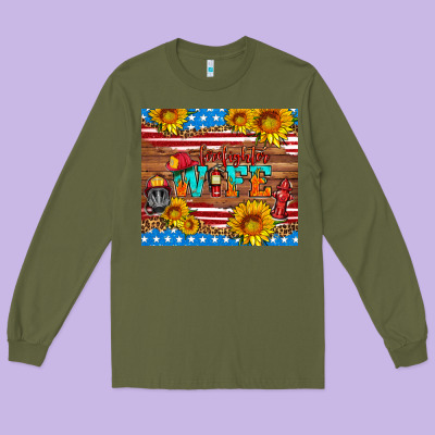 American Flag Firefighter Wife Long Sleeve Tee Designed By Hra Design Shop