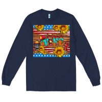 Navy american flag firefighter wife Long Sleeve Tee - HRA Design Shop