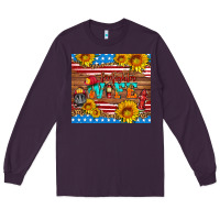 Plum american flag firefighter wife Long Sleeve Tee - HRA Design Shop