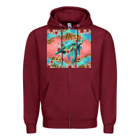 Burgundy floral turtle Zipper Hoodie - Jasminsmagicworld