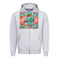 Heather Grey floral turtle Zipper Hoodie - Jasminsmagicworld