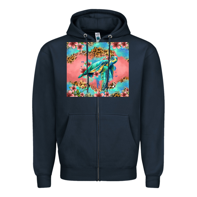 Floral Turtle Zipper Hoodie by Jasminsmagicworld | Teevron