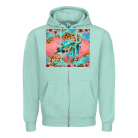 Seafoam floral turtle Zipper Hoodie - Jasminsmagicworld