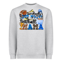 Heather Grey somebody's loud mouth football mama Heavyweight Sweatshirt - Zillion Design Studio