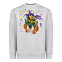 Heather Grey mardi gras  mask beagle Heavyweight Sweatshirt - RanaPortraitStore