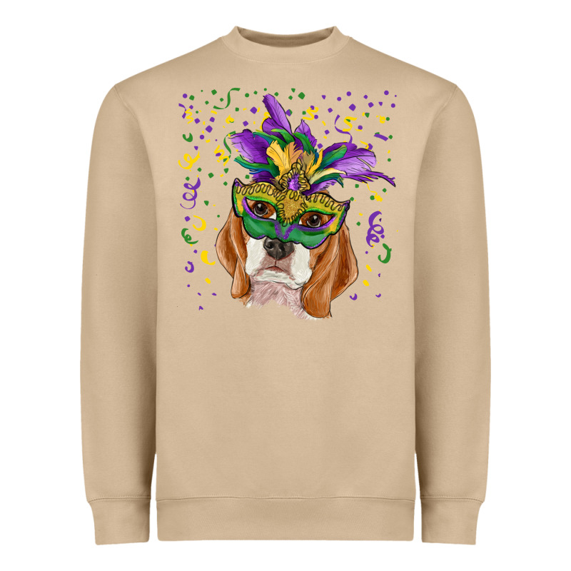 Mardi Gras  Mask Beagle Heavyweight Sweatshirt by RanaPortraitStore | Teevron