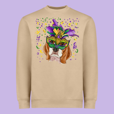 Heavyweight Sweatshirt mardi gras  mask beagle