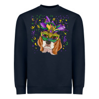 Navy mardi gras  mask beagle Heavyweight Sweatshirt - RanaPortraitStore