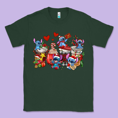 Christmas Stitch Coffee Cups Classic Tee Designed By Adodesignshop