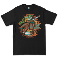 Black bucking bronco aztec shape background Premium Tee - Artiststas