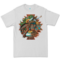 Dove Grey bucking bronco aztec shape background Premium Tee - Artiststas