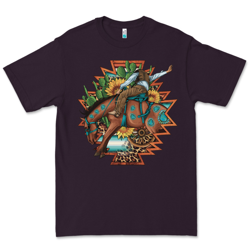 Bucking Bronco Aztec Shape Background Premium Tee by Artiststas | Teevron