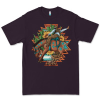 Plum bucking bronco aztec shape background Premium Tee - Artiststas