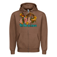 Chestnut tis the seasin with christmas cake abd jesus Zipper Hoodie - AdoDesignShop