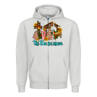 Dove Grey tis the seasin with christmas cake abd jesus Zipper Hoodie - AdoDesignShop