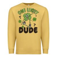 Antique Gold one lucky dude Premium Sweatshirt - MaliasSmallBusiness